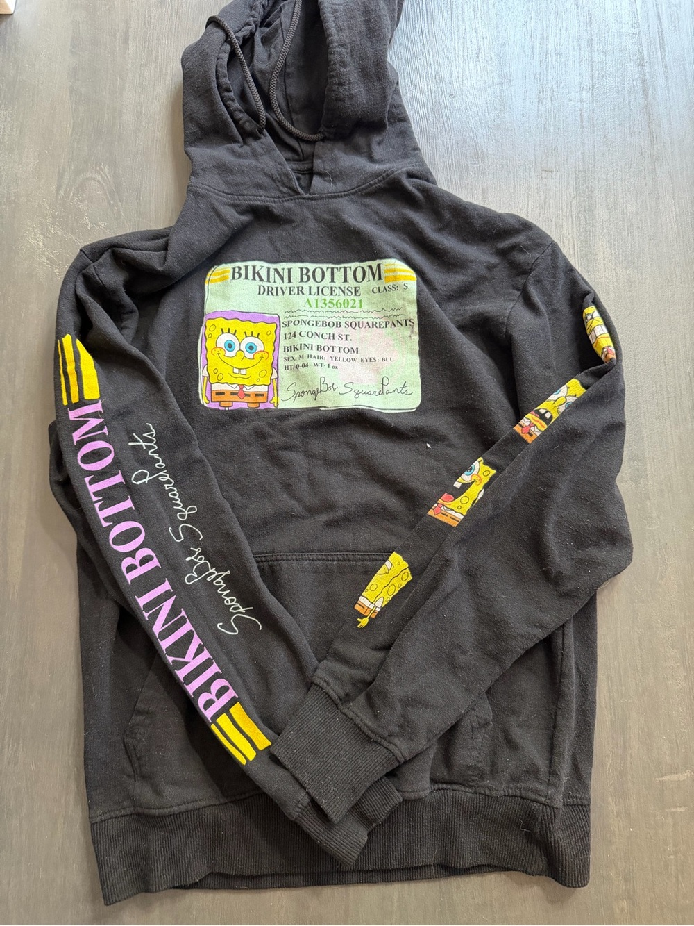 SpongeBob SquarePants Bikini Bottom Driver License Hoodie Small